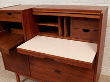Load image into Gallery viewer, Vintage Secretary Highboy Tambour desk
