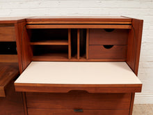 Load image into Gallery viewer, Vintage Secretary Highboy Tambour desk
