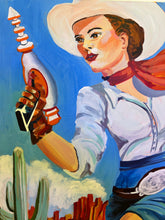 Load image into Gallery viewer, Space CowGirl #1 Painting by Jean Bradley
