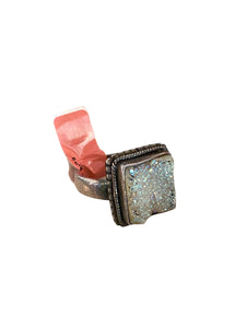 .925 Rainbow Quartz Ring