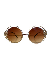 Load image into Gallery viewer, Round Gold Sunnies with Snake Accents

