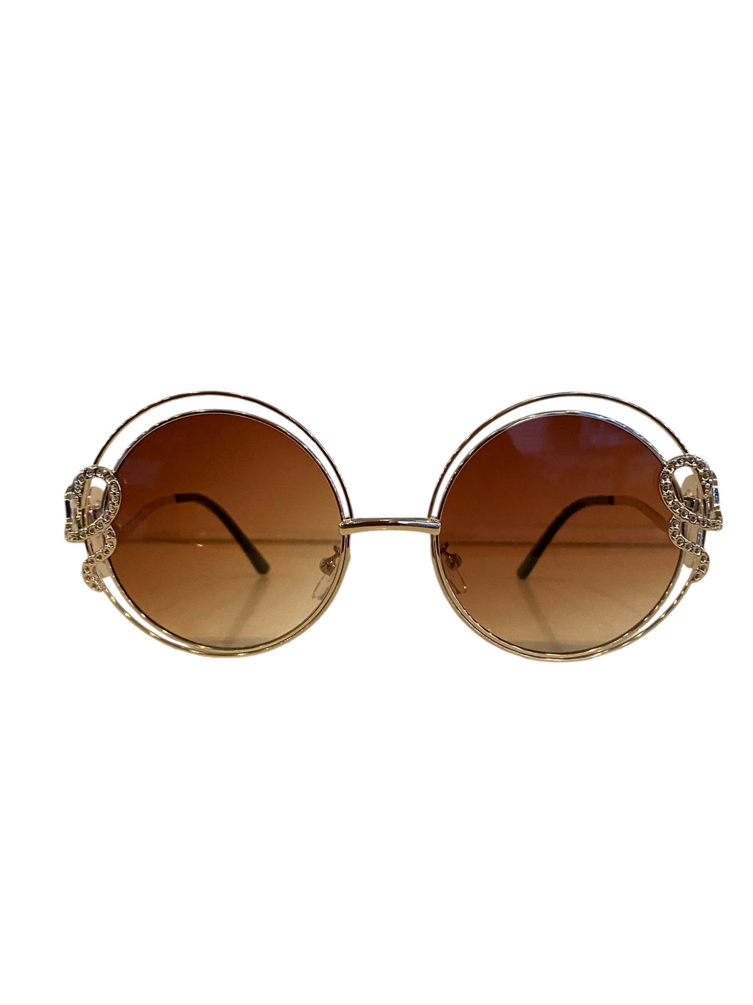Round Gold Sunnies with Snake Accents