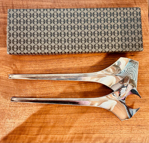 Mid Century Lino Sabattini Silver-plated Salad Serving Set in Box