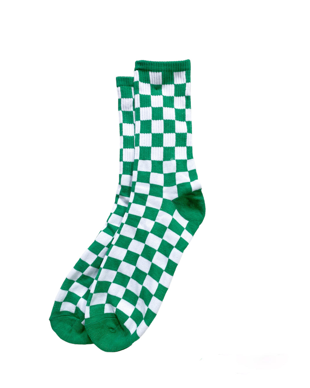 Green and White Checkered Socks