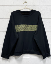 Load image into Gallery viewer, Black Sweatshirt with Green Animal Print Detail (3X)
