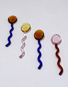 Glass Squiggle Spoon - Sold Individually