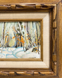 Vintage Painting of a Snowy Scene