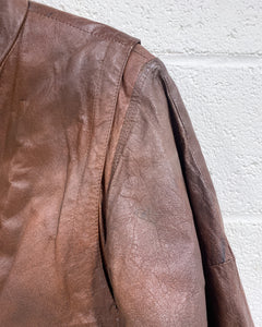 Vintage Brown Leather Jacket (XXL)