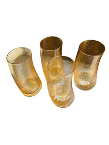 Set of Four Modern Curved Highball glasses