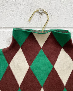 Brown, Green and Cream Diamond Pullover (L)