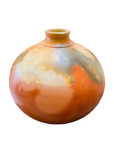Load image into Gallery viewer, Orange Pink Brown Raku Bulbous Pottery
