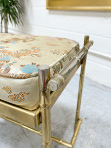 Vintage Regency Ottoman  - includes newly Picked fabric