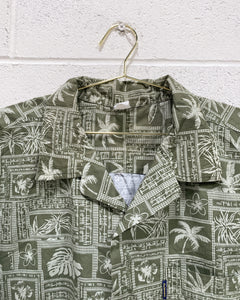 Olive Green Hawaiian Shirt (XL)