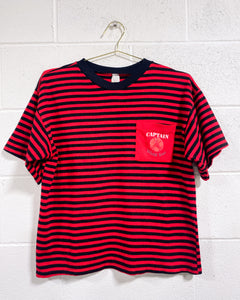 Vintage Red and Black Striped Knit Shirt