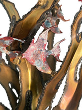 Load image into Gallery viewer, Brutalist Brass Sculpture Oceanscape on an Onyx Base
