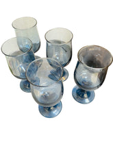 Load image into Gallery viewer, Set of Five Blue Wine Goblets
