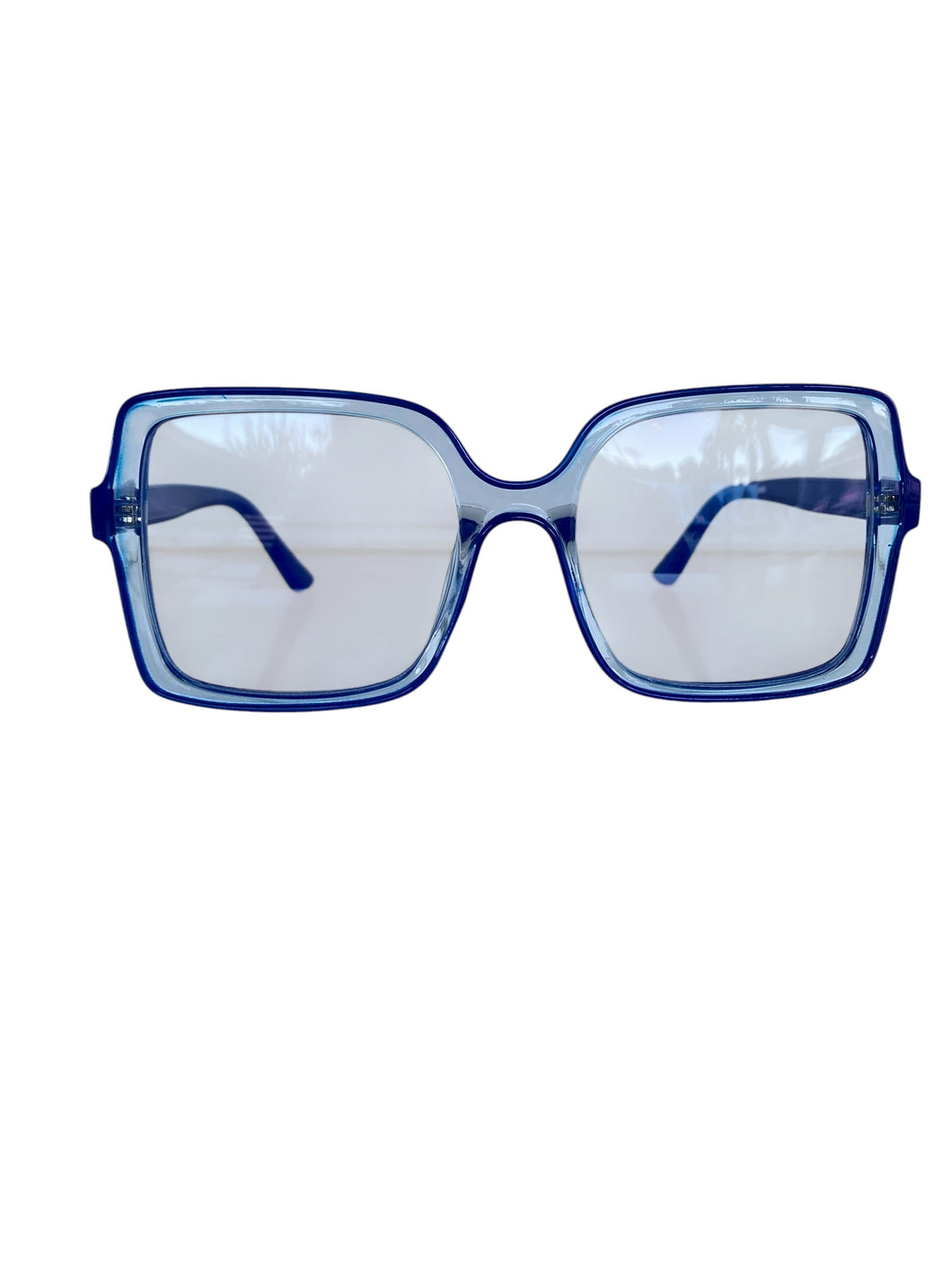 Fashionable Tranparent Blue Glasses