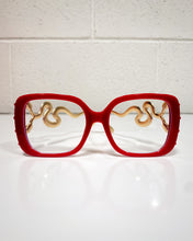 Load image into Gallery viewer, Red Glasses with Snake Temples
