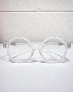 Round Frosted White Glasses