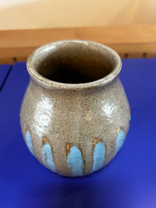 Blue Glaze 1960’s Earthware  Pottery Signed