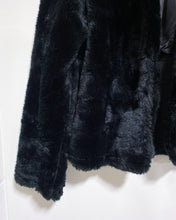 Load image into Gallery viewer, Black Faux Fur Waist Coast (L)
