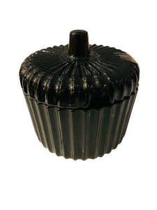 Black Amethyst Ribbed Honey Jar