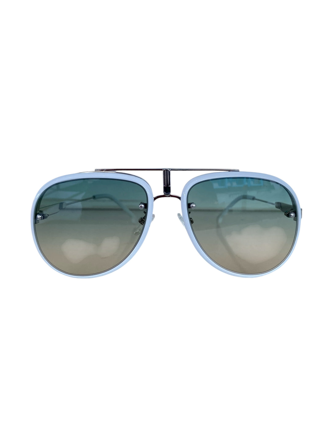 White Frame Aviator Sunnies