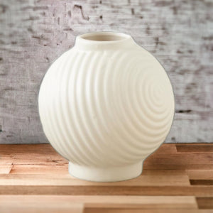 White Ceramic Round Vase