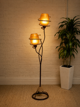 Load image into Gallery viewer, Vintage Atomic Mid-Century Two-Light Floor Lamp with Fiberglass Shades
