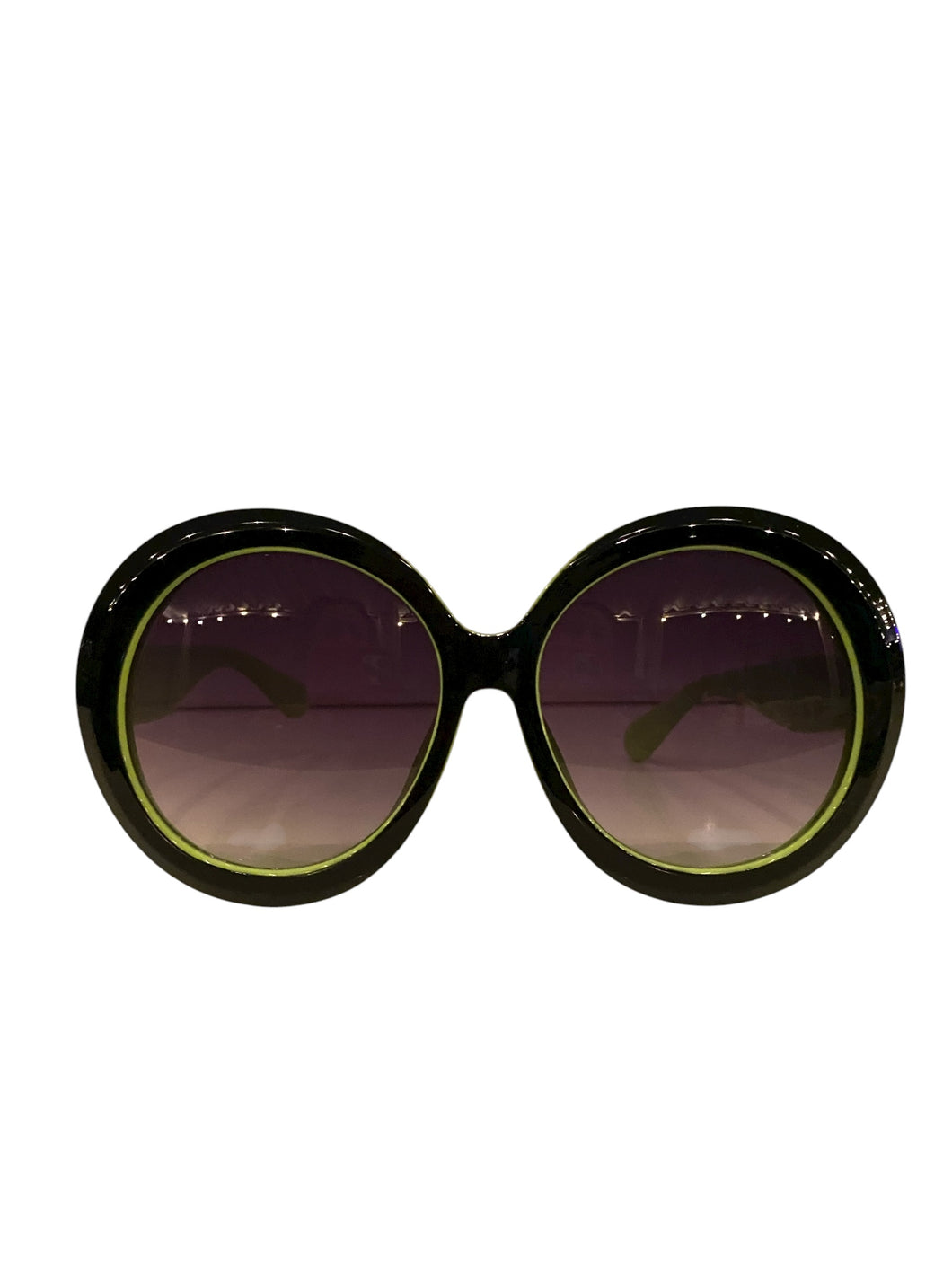 Oversized Black and Lime Green Sunnies