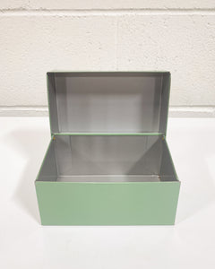 Green Metal Recipe Box