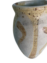 Load image into Gallery viewer, Mid Century Handmade Cream White and Cinnamon Brown Studio Pottery Vase

