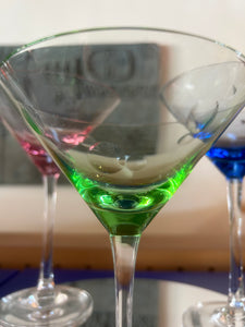 Marquis By Waterford Pink Polka Dot Martini Glass set of 3