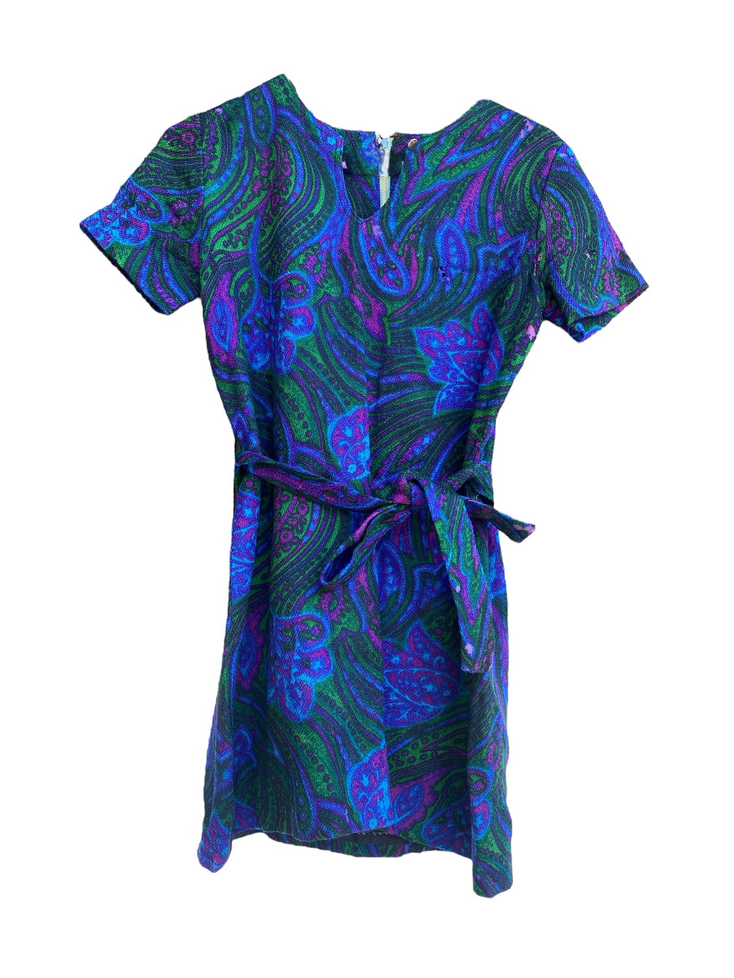 1960s Paisley Pattern Mini Dress As Found