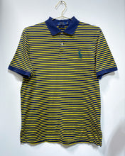 Load image into Gallery viewer, Blue and Yellow Striped Polo Shirt (M)

