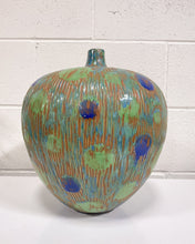 Load image into Gallery viewer, Bulbous Ceramic Peacock Vase
