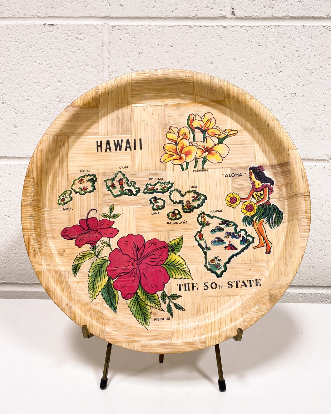 Vintage Hawaii Bamboo Tray