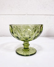 Load image into Gallery viewer, Vintage Green Glass Dessert Bowl
