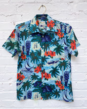 Load image into Gallery viewer, Vintage Blue Hawaiian/Tiki Shirt (S)
