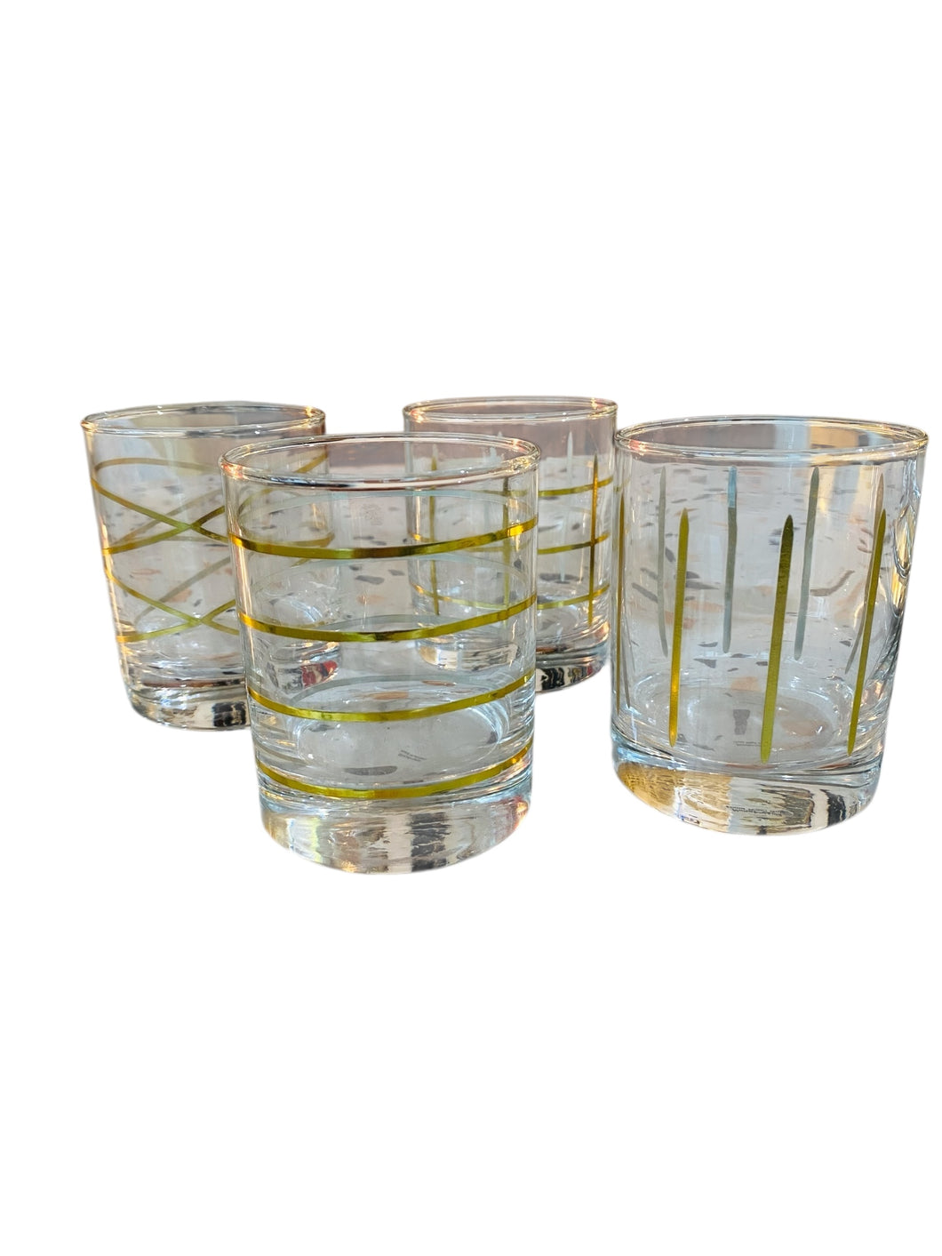Set of Four Festive Gold Accent Tumblers