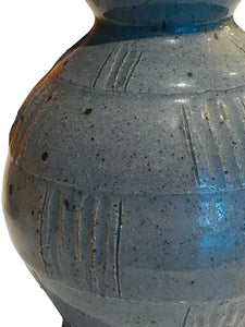Bulbous Blue Gray signed LB