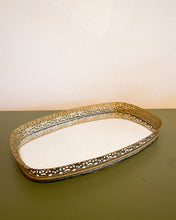 Load image into Gallery viewer, Vintage Oval Gold Vanity Tray
