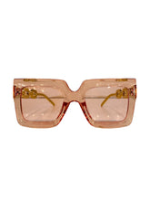 Load image into Gallery viewer, Transparent Pink Frame and Gold Chain Stem Fashion Glasses
