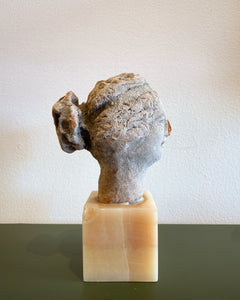 Ancient Greek Terracotta Bust on Onyx Stone Base