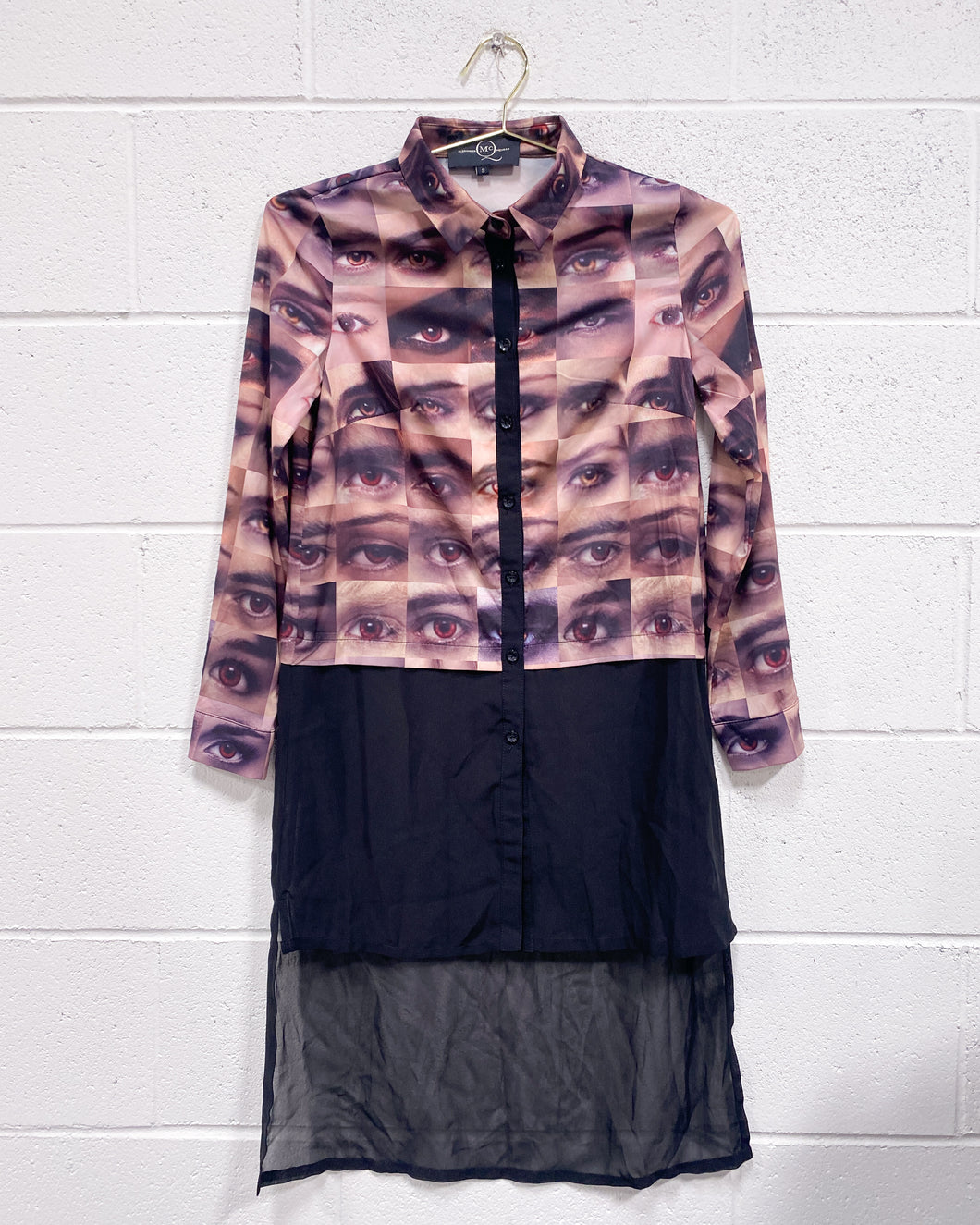 Eyes Blouse with Sheer Detail (S)