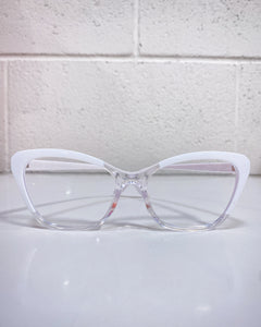 White Cat Eye Fashion Glasses
