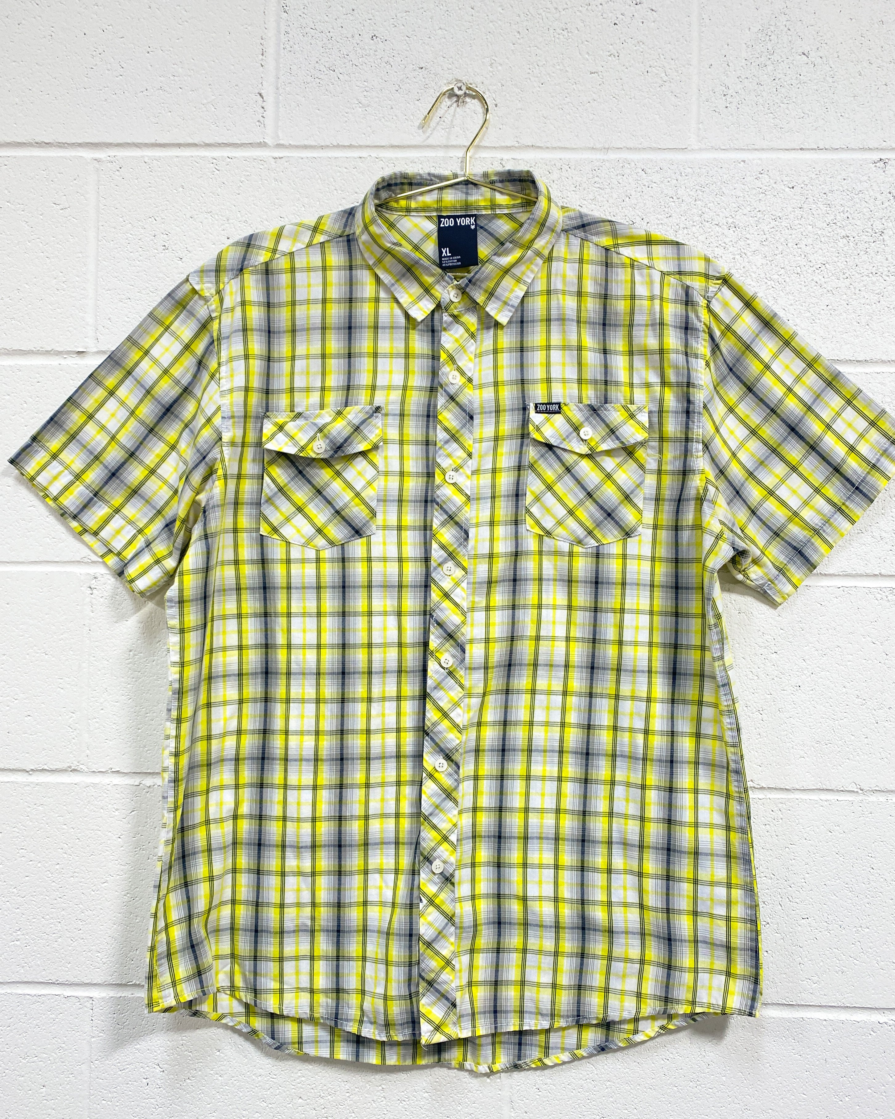 Zoo York Yellow Plaid Button Up (XL) – Sunbeam Vintage