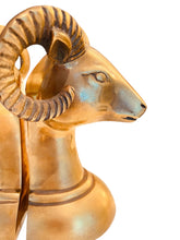 Load image into Gallery viewer, Pair of Exquisite Mid Century Brass Ram Bookends
