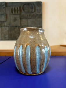 Blue Glaze 1960’s Earthware  Pottery Signed
