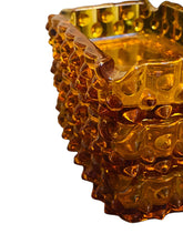 Load image into Gallery viewer, Set of Three Stackable Amber Hobnail Ashtrays
